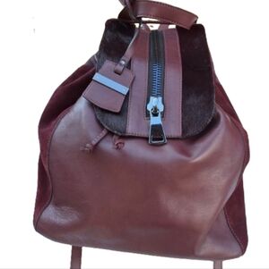 A. Belluci Italian calfhair‎ deep wine backpack